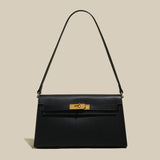 Camille Palm-Grain Calfskin Shoulder Bag - Black