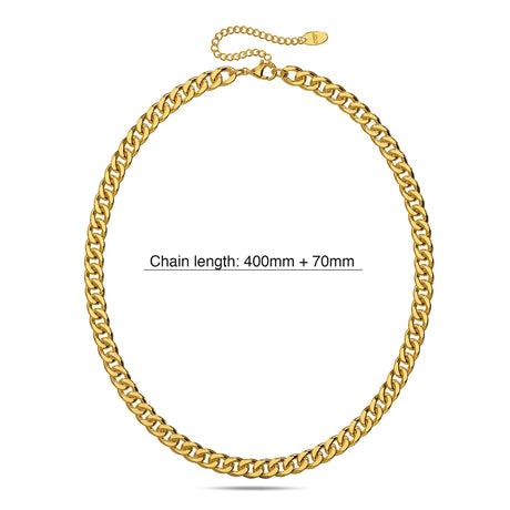 Bullion Gold Curb Chain Link Gold Plated Necklace