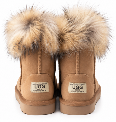 Australian Leather Ugg Fur Short Uggs - Chestnut - AU5