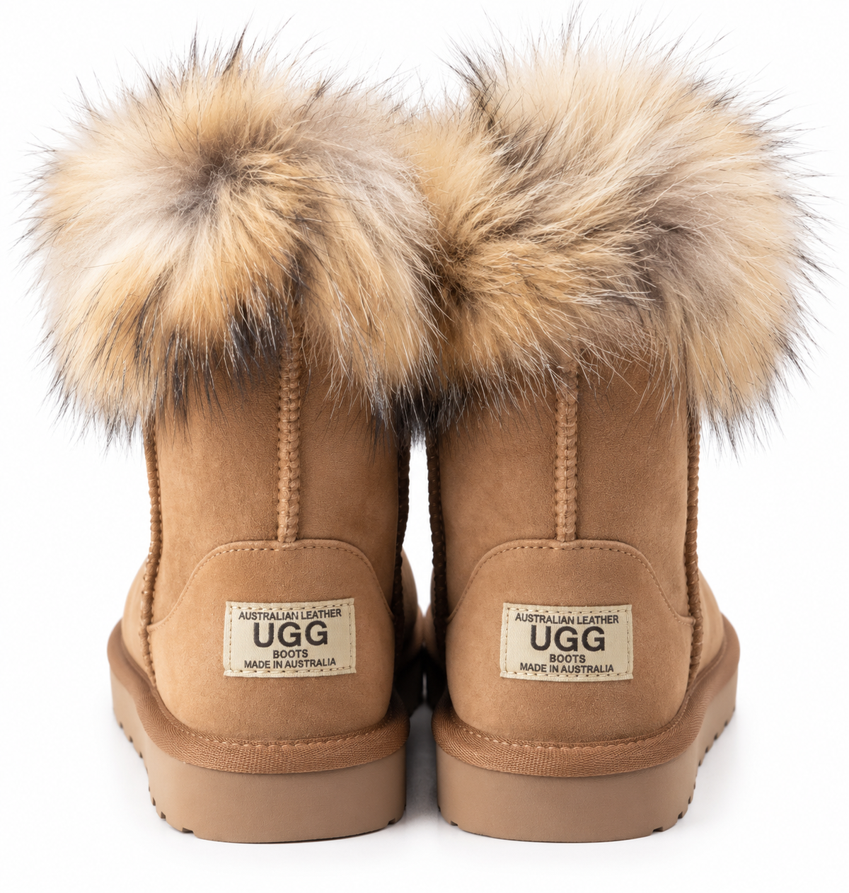 Australian Leather Ugg Fur Short Uggs - Chestnut - AU5