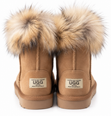 Australian Leather Ugg Fur Short Uggs - Chestnut - AU10
