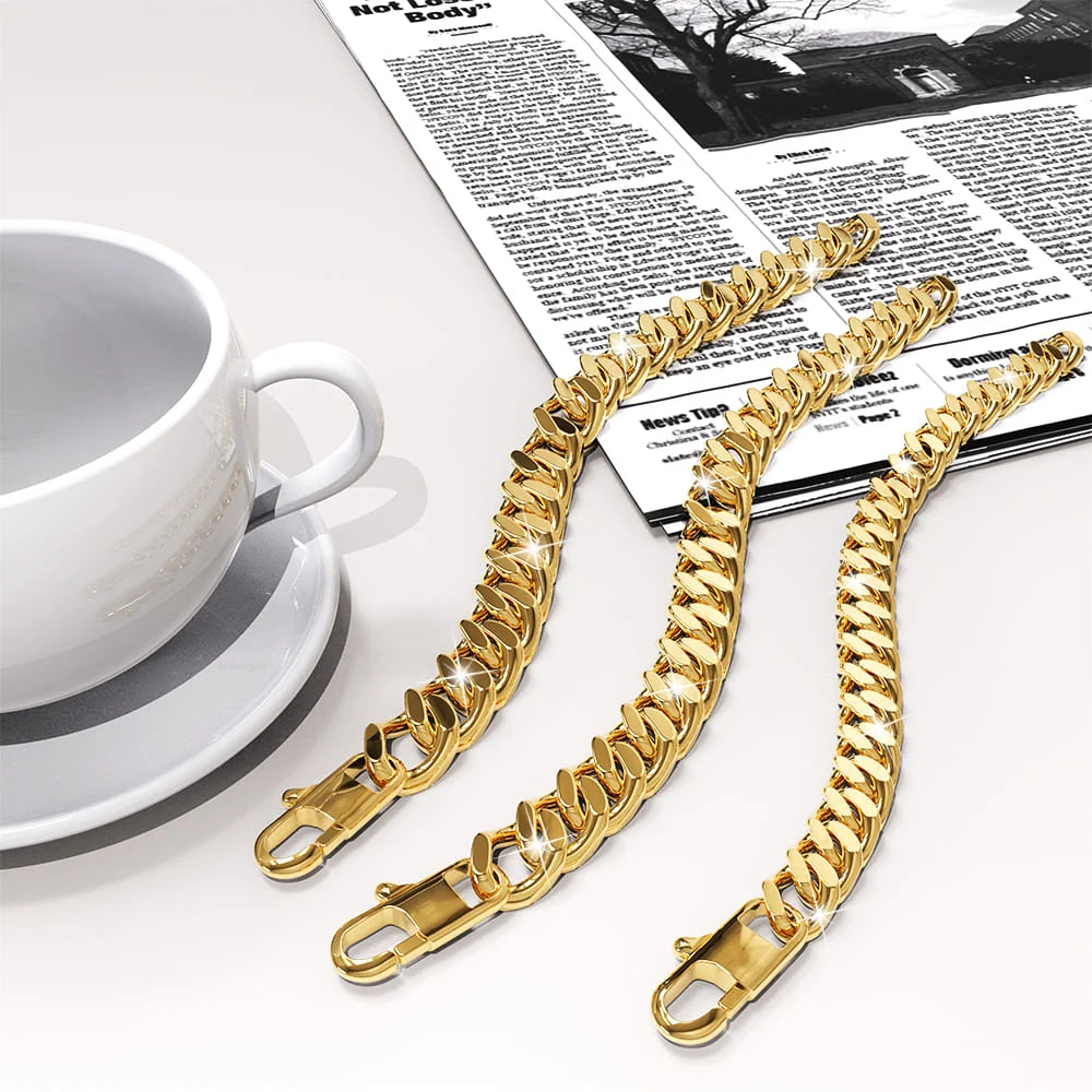 Boxed Cuban Bold Chain Necklace and Bracelet Set