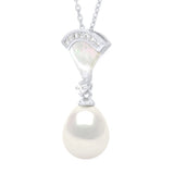 Pendant Freshwater Pearl & Cubic Zirconia White