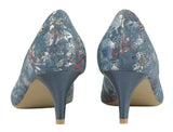 Bosccolo Womens High Heels - Flowers On Blue