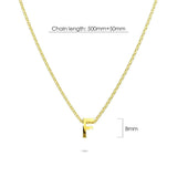 Bullion Gold Initials Brick Alphabet Letter Necklace Gold Layered Steel Jewellery
