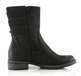 Bosccolo Womens Boots With Buckles - Black Nubuk