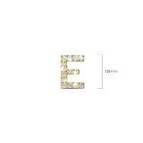 Solid 925 Sterling Silver Glamour Alphabet Letter Earrings Gold