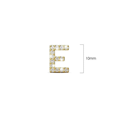 Solid 925 Sterling Silver Glamour Alphabet Letter Earrings Gold