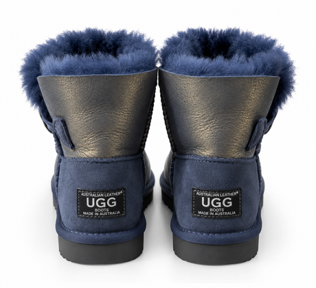 Australian Leather Ugg Classic 1Button Navy Gold - Glitter - AU5