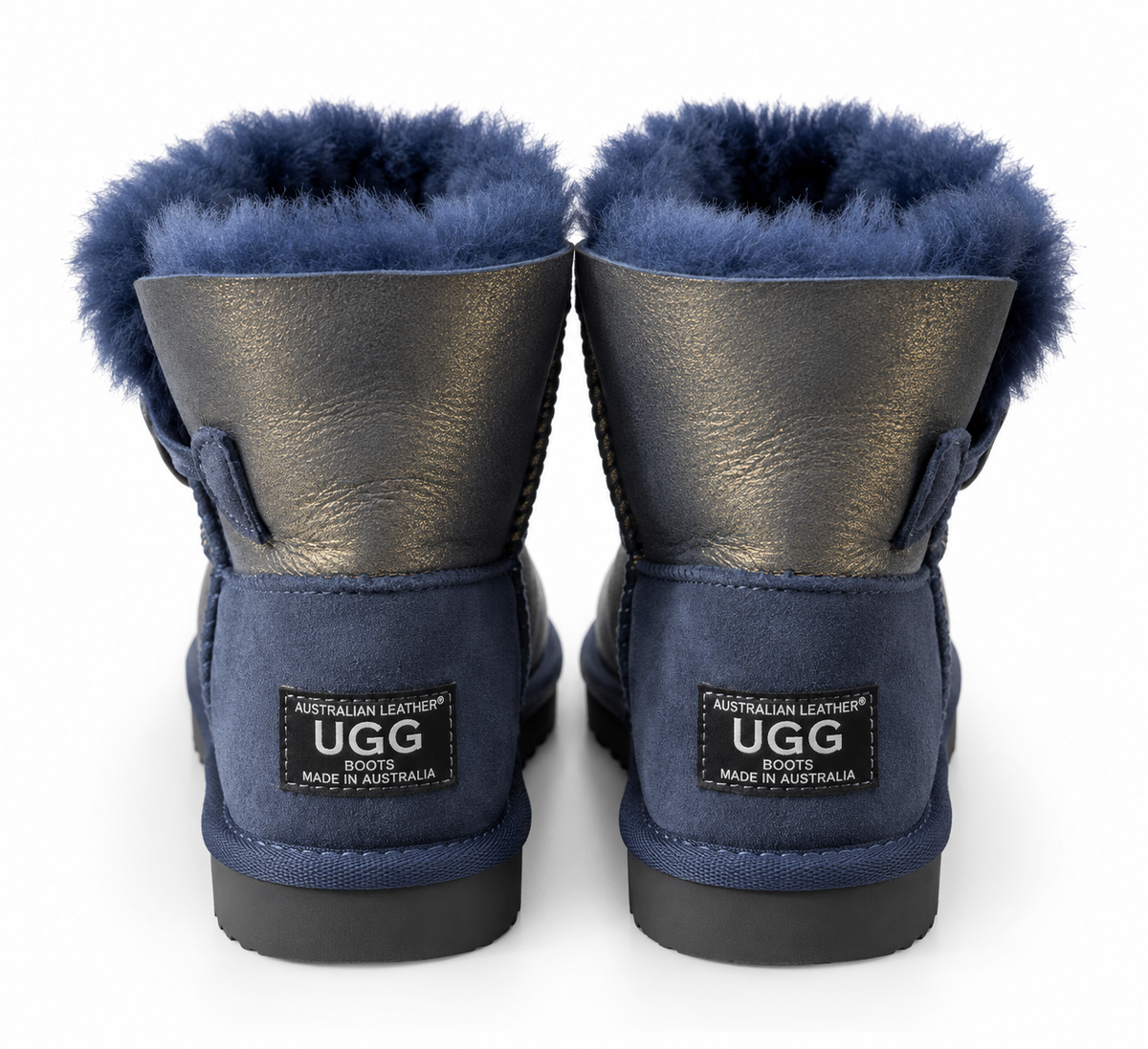 Australian Leather Ugg Classic 1Button Navy Gold - Glitter - AU7