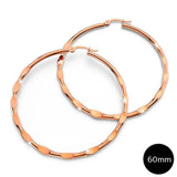 Bullion Gold Fem Hammered Hoop Earrings 60mm