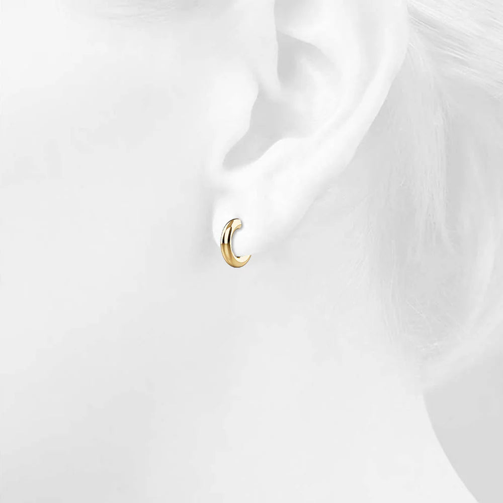 Bullion Gold Creole C-Hoop Gold Layered Earrings
