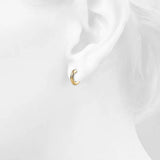 Bullion Gold Creole C-Hoop Gold Layered Earrings