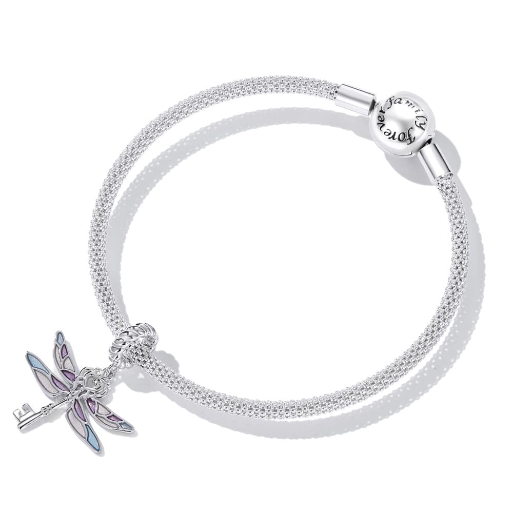 Solid 925 Signature Silver Dragonfly Key Charm