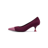 Corporate Color Block Kitten Heels - Wine