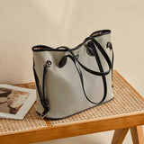 Nalandu Raleigh Large Capacity Canvas Commuter Tote Bag - Grey