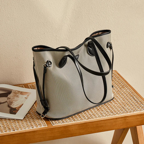 Nalandu Raleigh Large Capacity Canvas Commuter Tote Bag - Grey