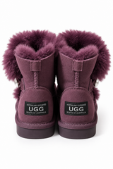Australian Leather Ugg Swarovski Elements 1button - Purple - AU5