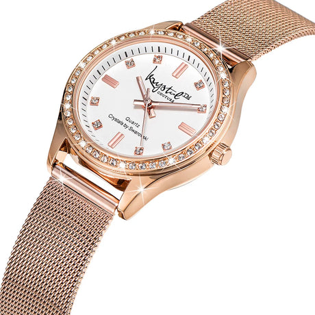 Boxed Krystal Couture Sensational Lux Watch with Ring Set Embellished Crystals from SWAROVSKI® in Rose Gold