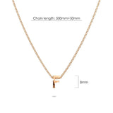 Bullion Gold Initials Brick Alphabet Letter Necklace Rose Gold Layered Steel Jewellery