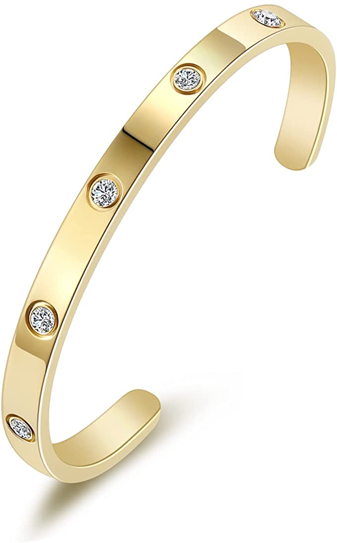 Liv Oliver 18K Gold Cuff Bangle