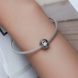 Solid 925 Signature Silver Crystal Clover Charm