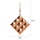 Bullion Gold Fascination Geometric Diamond Shape Metallic  Earrings Rose Gold