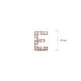 Solid 925 Sterling Silver Glamour Alphabet Letter Earrings Rose Gold
