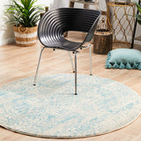 Evoke 253 White Blue Round Rug