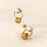 Bullion Gold Helena Pearl & Charm Ring Gold Drop Earrings