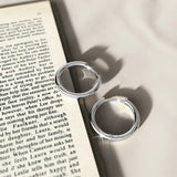 Bullion Gold Edgy White Gold Hoop Earrings