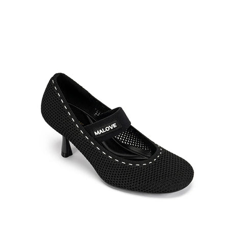 Fishnet Mary Jane Pumps - Black