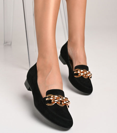 Bosccolo Womens Moccasin - Black Suede
