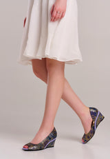 Bosccolo Womens Wedge Sandal - Purple / Gold