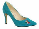 Bosccolo Womens Heels Embroidered - Turquoise