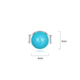 Solid 925 Signature Silver Bubble Gum Stud Earrings