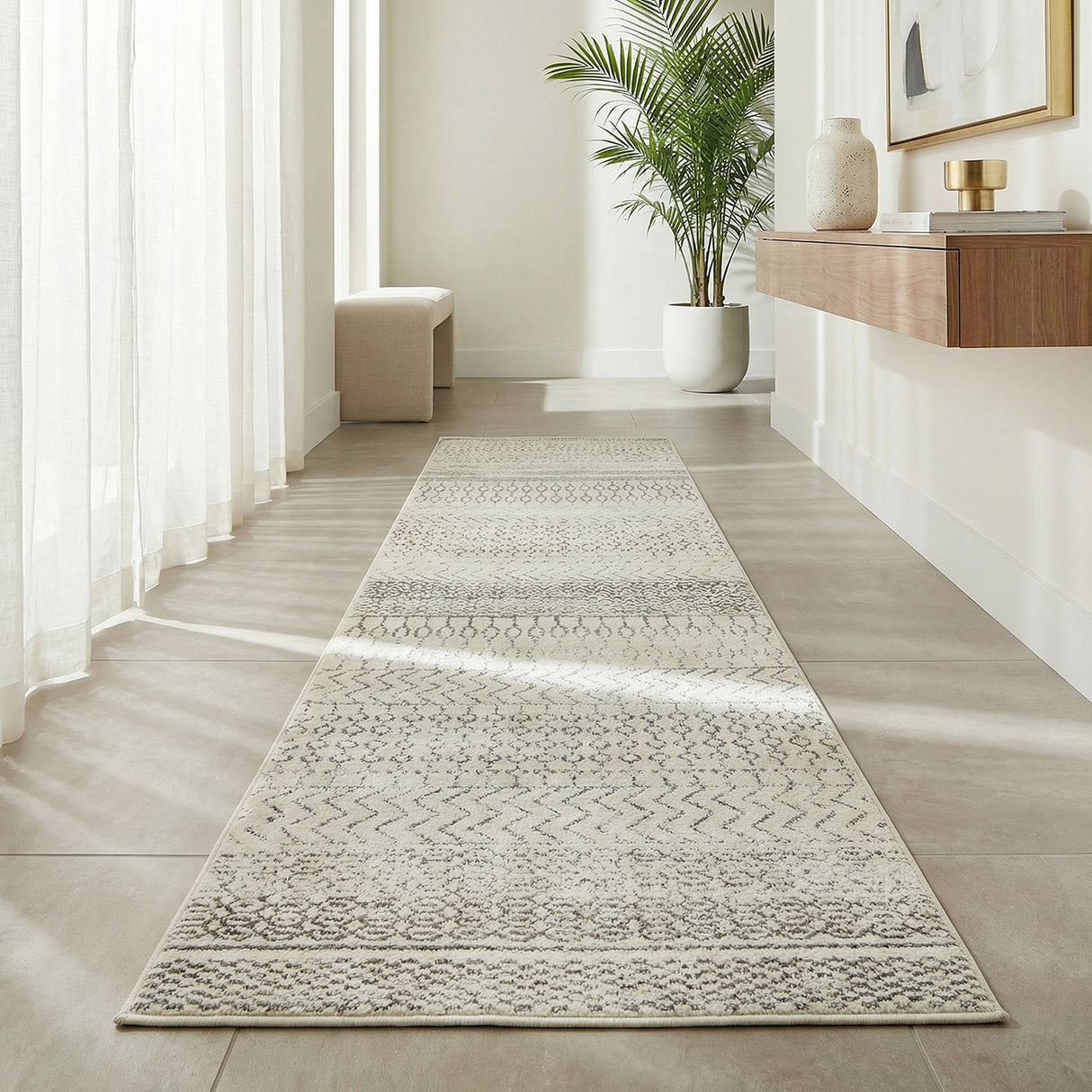 Chrome Harper Silver Runner Rug