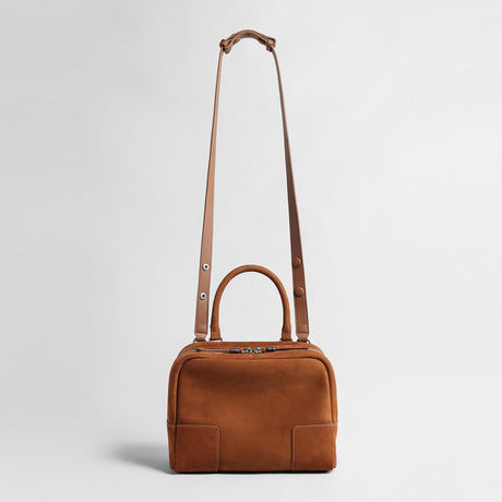 Vintage Suede Boston Bag – Leather Top Handle & Crossbody Bag