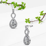 Krystal Couture White Gold Eternal Twist Drop Stud Earrings Embellished with SWAROVSKI Crystals