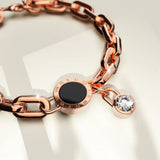 Bullion Gold Roman Numeral Bracelet in Rose Gold Layered Steel Jewellery