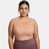 Plus Size High Support Full Coverage Padded Wireless Bra - Nude