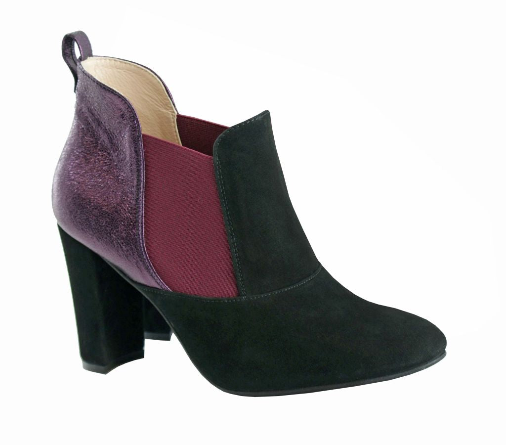 Bosccolo Womens Boots Elastic-Sides - Purple / Black