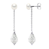 Drop Drop Earrings Freshwater Pearl White Sterling Silver 6mm