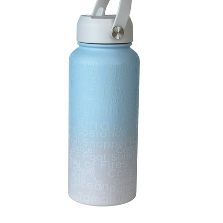 BBBYO Beaches Bottle - stainless steel insulated bottle - 1000 ml - Sand to Sea beach print