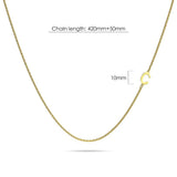 Bullion Gold Bold Alphabet Letter Initial Charm Necklace in Gold Tone