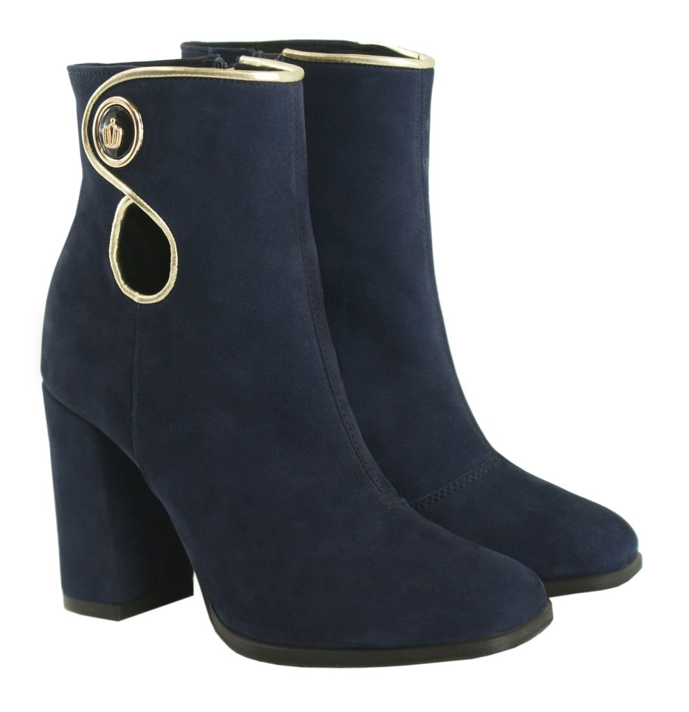 Bosccolo Womens Boots - Navy Blue/Gold