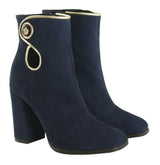 Bosccolo Womens Boots - Navy Blue/Gold