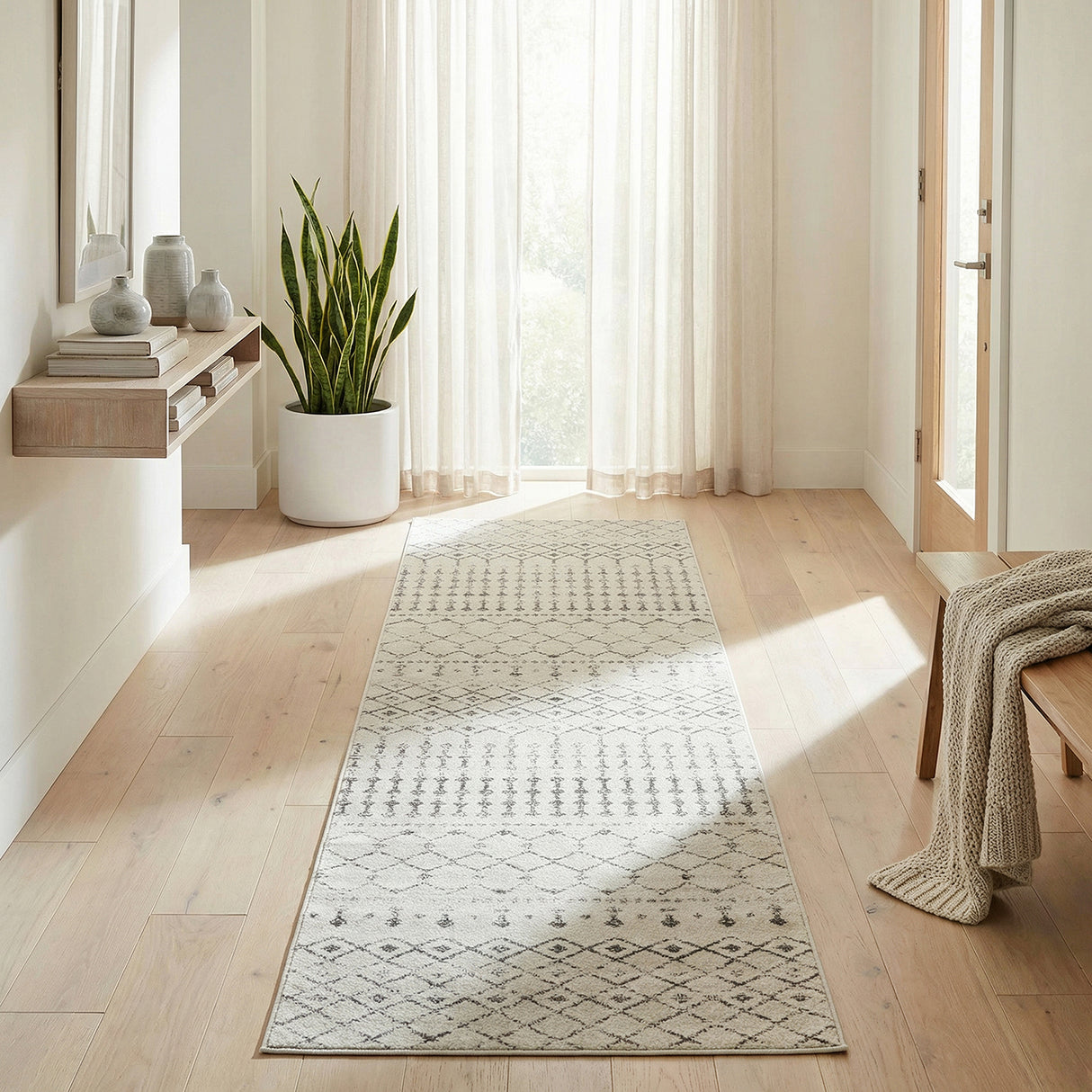 Chrome Elsa Silver Runner Rug