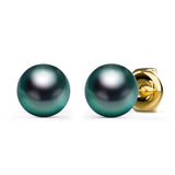Krystal Couture Purity Pearl Stud Earrings Embellished with Swarovski Crystal Iridescent Tahitian Look Pearls