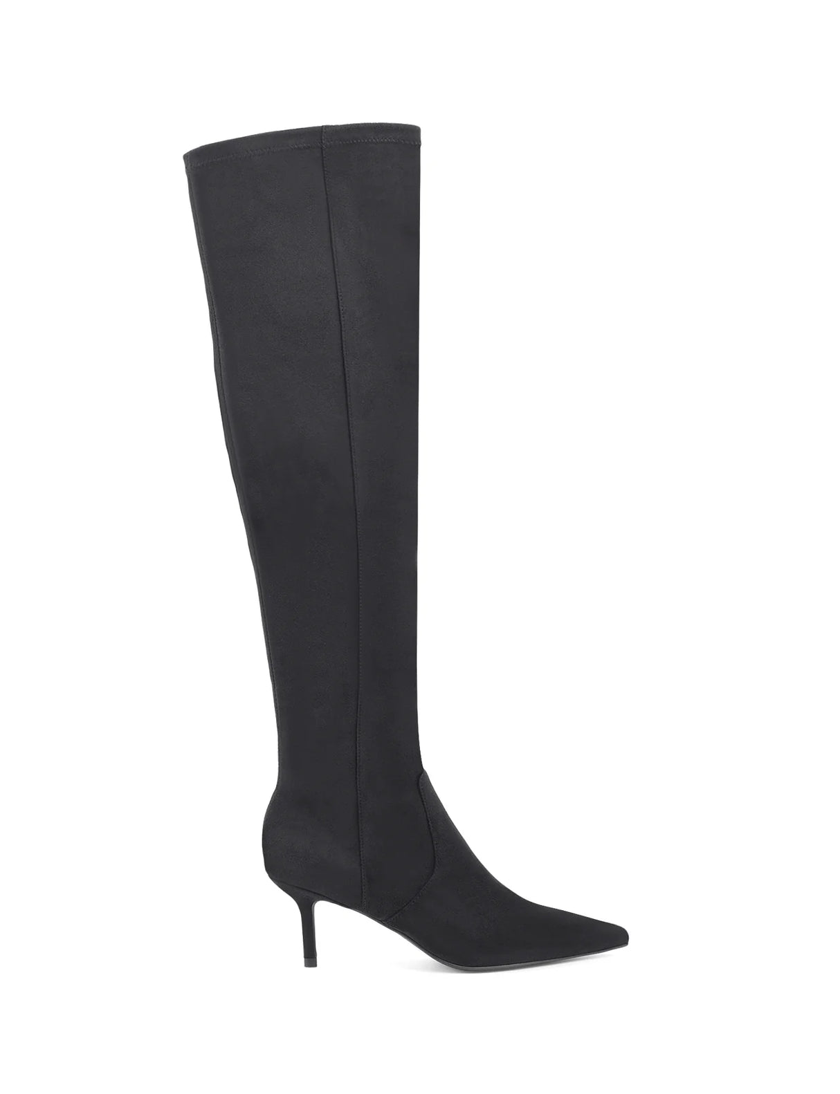 Siren Long Boots - Black Stretch Microsuede